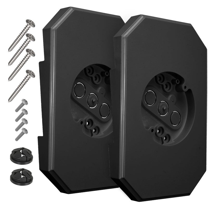 MINSN PTY Siding Mounting Block  Great Appearance 8141DBL Built-in Electrical Box Outdoor Light Mounting Block  Siding Mounting Plate for 1/2 inch Lap Double and 4 inch Siding  Black 2 Packs - Image 1